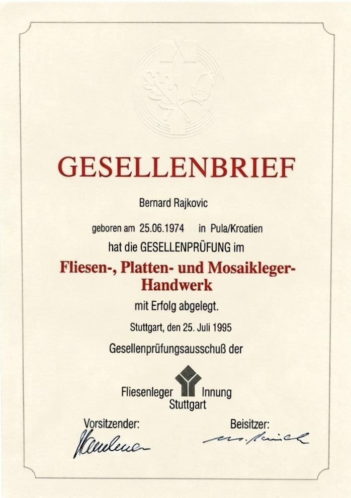 Meisterbrief oder Zertifikat 2